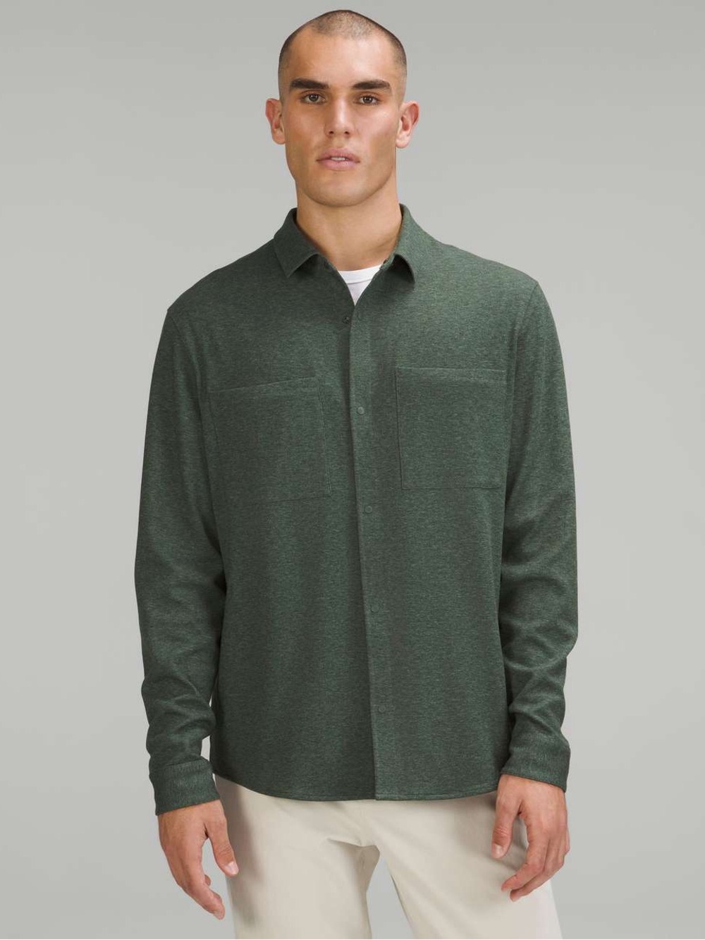 Lululemon Men’s Soft Knit Overshirt
Heathered Smoked Spruce